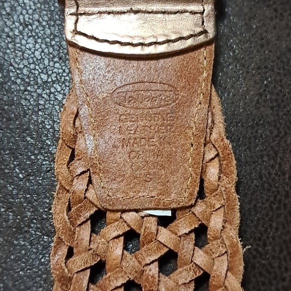 Womens Talbots Boho Bronze Woven Braided Leather Wide Classic Belt Casual Brass main image 4